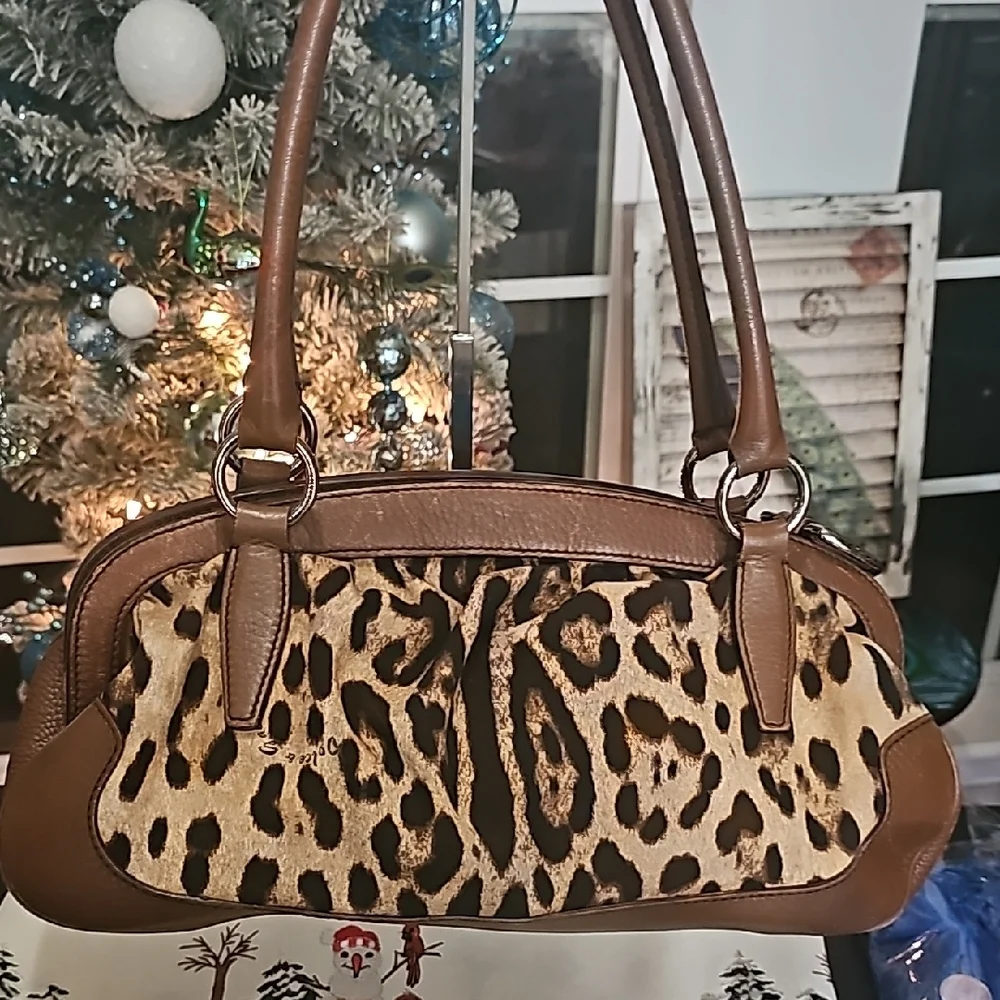 Dolce & Gabbana Brown and Leopard Print Shoulder Bag - Picture 2 of 7